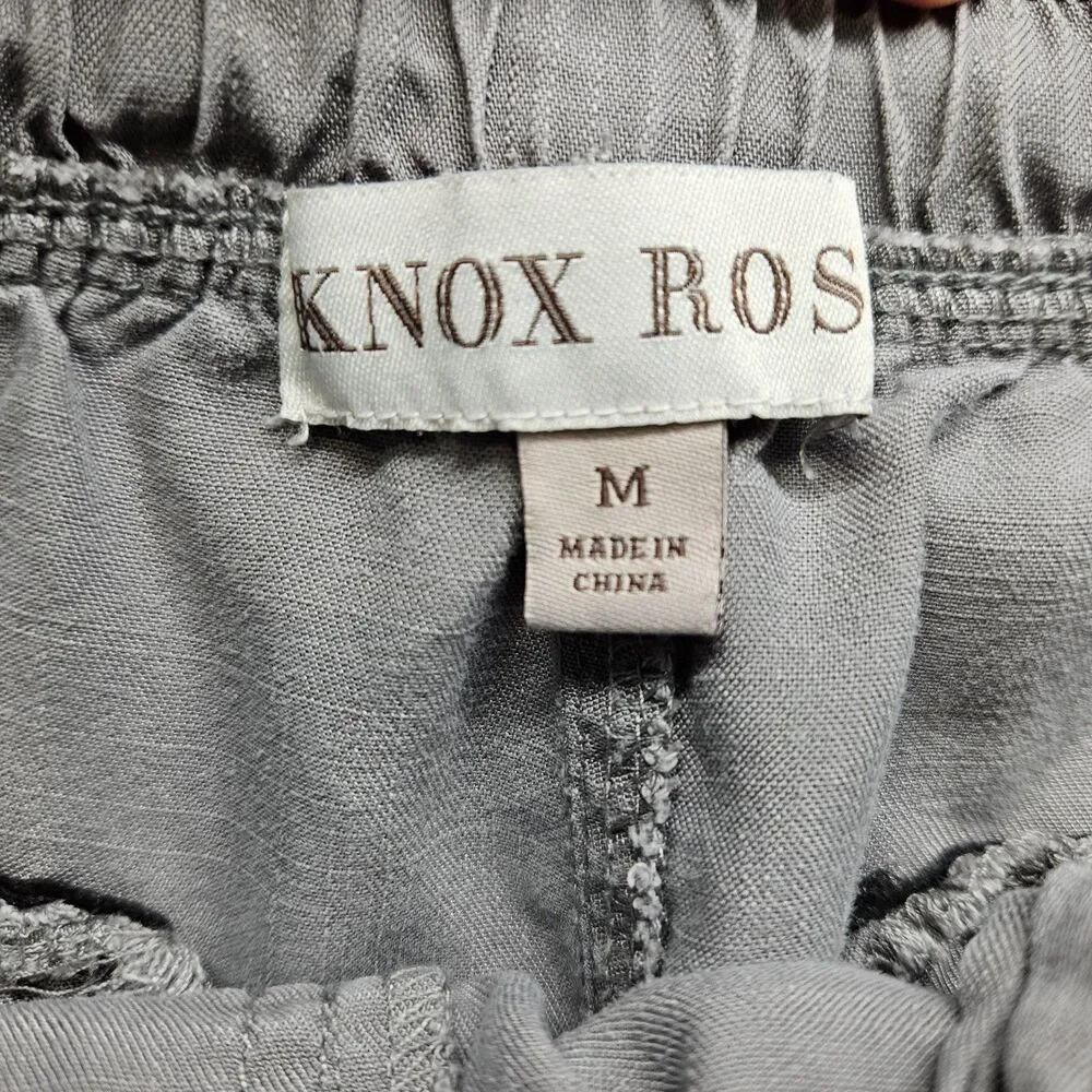 Knox Rose Gray Jogger Pants Size Embroidery Size Medium Boho Hippie Casual